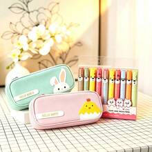 Ins-Style Niche Pencil Case, Large Capacity Stationery Box For Students, Highly Attractive Multi-Layer Storage Bag And Box With Eye-Protection Fluorescent Pens, Cartoon Animal Design, Fluorescent Markers, Student Marker Pens, Colorful Planner Pens - Multicolor - View 10