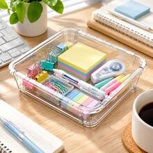 12/8/7/6/4/3/1pc Transparent Desktop Drawer Storage Box, Suitable For Organizing Small Items, Ideal For Cosmetics, Makeup Tools And Accessories, Also For Stationery And Daily Supplies Classification Storage, Suitable For Student Dorm, Room Decor And Desktop Storage - Multicolor - View 9