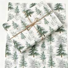 60/30/10 Sheets Mori Style Christmas Pine Tree Pattern Tissue Paper, 20*14 Inch Gift Wrapping Paper, Suitable For Christmas Decoration, Wedding, Thanksgiving, Birthday Gift Wrapping, Bouquet Wrapping, Gift Bag Filler And Party Gifts - Multicolor - View 9