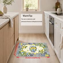1/2pcs Lemon Pattern, Vintage Diatomaceous Earth Mat, Super Absorbent, Non-Slip, Perfect For Bathroom, Kitchen And Dining Room, Quick Drying, Machine Washable, Perfect Gift For Home Decor And Bathroom Mat - Multicolor - View 15