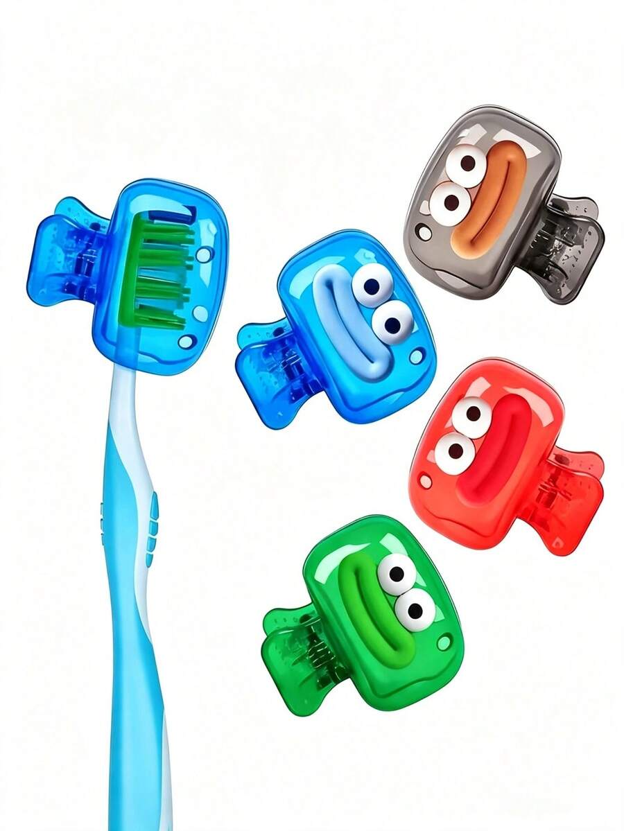 2/4/6pcs Creative Travel Toothbrush Holder Set With Portable Transparent Covered Storage Box, Suitable For Home And Travel, Helps Keep Toothbrush Bristles Clean And Hygienic, Ideal For Bathroom Use