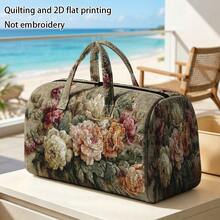 1pc 2D Flat Print Floral Pattern Polyester Women's Tote Bag, Patchwork Large Capacity Bag, Suitable For Outdoor And Shopping - Multicolor - View 4