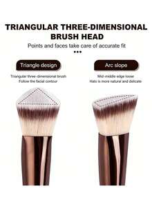 19 PCS Double-Ended Makeup Brush Set With Case Professional Foundation Powder Concealers Eyeshadow Blush Soft Bristles - Khaki - View 7