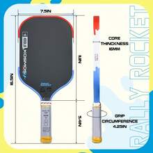 Perseus Pro V Rally Rocket Pickleball Paddle High Resilience 16mm PP Honeycomb Gen5 TFP Core Features High Performance Pickleball Paddle - Multicolor - View 7