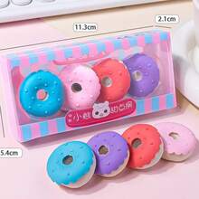 4pcs Candy Color Ice Cream Shaped Erasers, Cute Realistic Pencil Eraser Set, Creative Student Stationery, School Supplies, Back To School - Multicolor - View 10