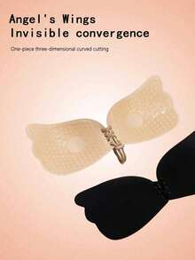 1pc Invisible Front-Tie Adhesive Bra, Suitable For Summer, Wedding Dress Push-Up Bra, Backless Dress And More - Multi-color - View 2