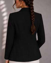 Women Lightweight Blazers - Black - View 3
