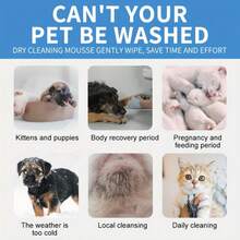 OIVOLII Sampo Tanpa Air untuk Kucing & Anjing - Mousse Rambut Pembersih Instan, Gel Mandi Cepat, Formula Cuci Kering untuk Kulit Sensitif, Cocok untuk Anjing dan Kucing Peliharaan - Perawatan Rambut - Pencucian tanpa air tingkat lanjut - View 3