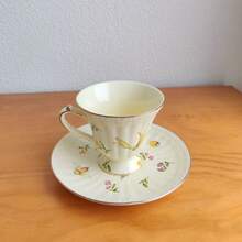 180ml Gold Rim Afternoon Tea Ceramic Cup And Saucer Set, Coffee Cup And Saucer With Insect And Floral Pattern - Insect Pattern - View 10