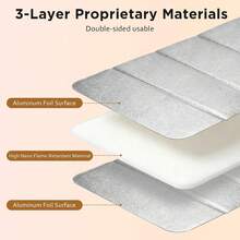 1pc Foldable Heat Insulation Pad, Countertop Protector For Food Warmer Mat, Double-Sided Aluminum Foil Waterproof Oilproof Heat Block Mat, Flame Retardant Heat Resistant Trivet For Kitchen Hot Pot Air Fryer, Kitchen Accessory - View 10