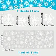 5pcs/Set 20*30cm Glue-Free Reusable PVC Christmas Static Glass Stickers, Winter White Snowflake Patterns In Various Sizes, Easy To Apply And Remove Without Residue Window Decor, Suitable For Christmas, New Year, Winter Party, Home Living Room, Store Window, Classroom, Office And Glass Door/Window Decoration - Multicolor - View 12
