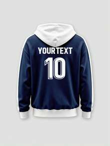 Personalized Custom Hoodie, Customizable LOGO, Number, Team Name And Player Name Sports Jacket - Blue - View 4