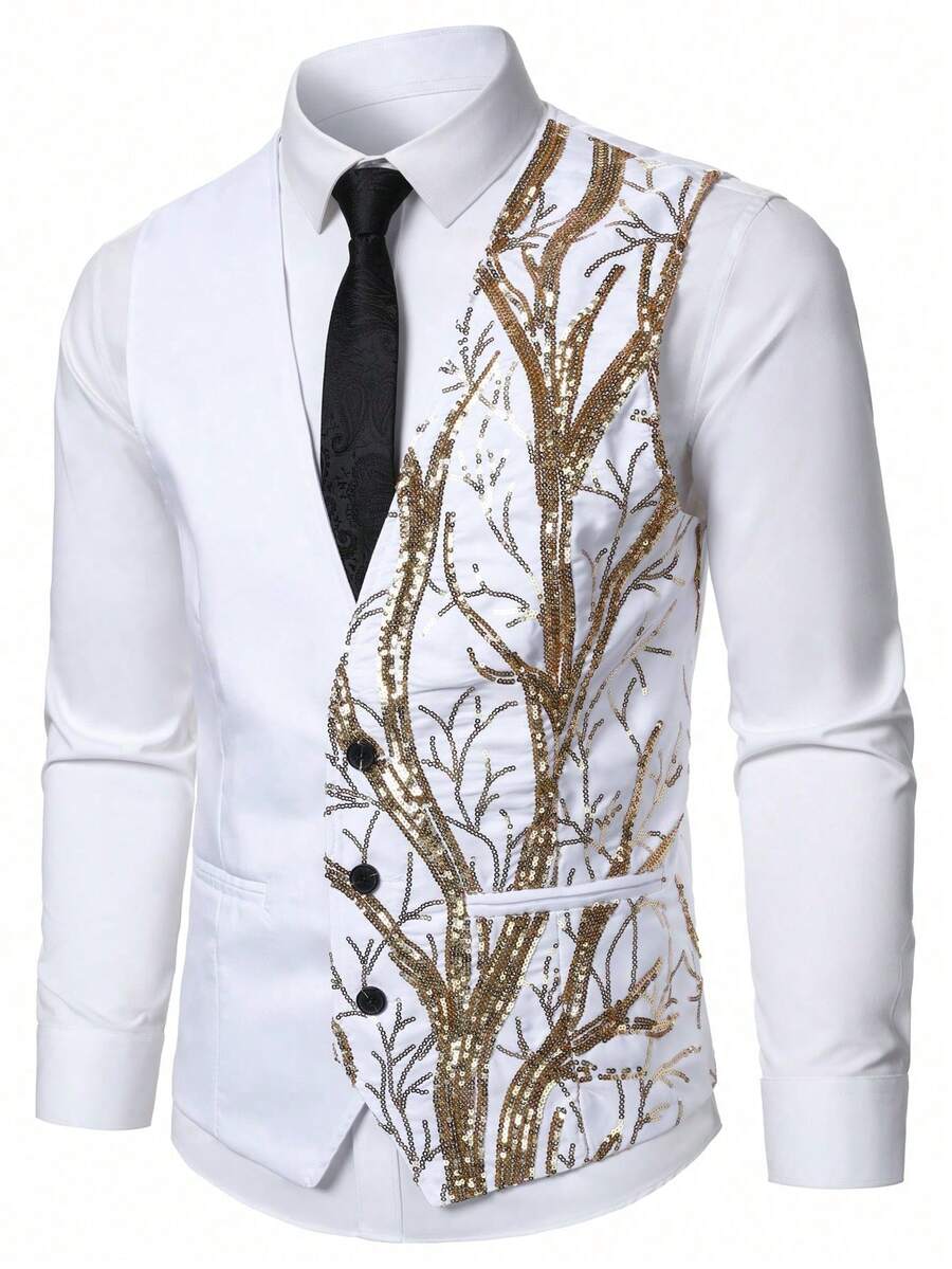 Men Party Stage Clothing - Apricot - View 1