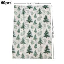 60/30/10 Sheets Mori Style Christmas Pine Tree Pattern Tissue Paper, 20*14 Inch Gift Wrapping Paper, Suitable For Christmas Decoration, Wedding, Thanksgiving, Birthday Gift Wrapping, Bouquet Wrapping, Gift Bag Filler And Party Gifts - Multicolor - View 12