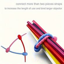100pcs Multicolor Silicone Zipper Tie Keychains, Reusable Adjustable Cable Organizer Straps, Multi-Purpose Twist Ties Food Storage Bag Clips, Suitable For Earphone Cables, Home Kitchen Office Travel, Durable Soft Desktop Storage Supplies, Assorted Colors - Multicolor - View 8