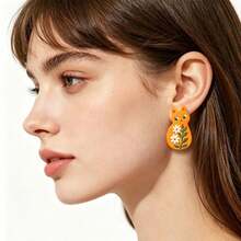Set 7 Buah Cetakan Tanah Liat Polimer Motif Kucing Bunga, Anak Kucing dengan Pola Daun dan Bunga, Cetakan Tanah Liat DIY untuk Membuat Anting, Liontin, dan Perhiasan Buatan Tangan. - 7 buah - View 8