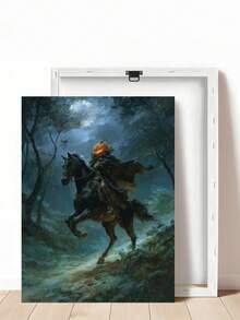 1pc Dark Academia Sleepy Hollow Headless Horseman Poster, Vintage Pumpkin Print, Gothic Halloween Decor, Bedroom Decor, Living Room Decor, Dorm Decor, Wall Art, Wall Decor, Home Decor, Room Decor, Canvas Wall Art, Poster, Framed Wall Art, Optional Frame - Horseman - View 15