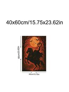 1pc Dark Academia Sleepy Hollow Headless Horseman Poster, Vintage Pumpkin Print, Gothic Halloween Decor, Bedroom Decor, Living Room Decor, Dorm Decor, Wall Art, Wall Decor, Home Decor, Room Decor, Canvas Wall Art, Poster, Framed Wall Art, Optional Frame - Horseman - View 25