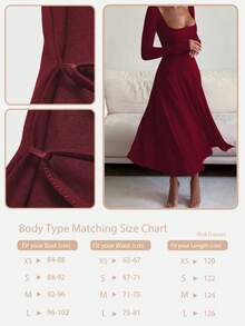 French Elegant Waist-Cinching High-Waisted Fitted Elegant Spaghetti Strap Square Neck Solid Color A-Line Midi Dress For Women - Burgundy - View 9