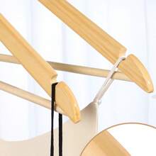 10pcs Wooden Hangers With Anti-Slip Bar, Suitable For Clothing Stores, Hotels, Home, Home Decor, Travel Essentials, Room Decoration, Storage, Clothing Organizer, Storage Rack - View 8