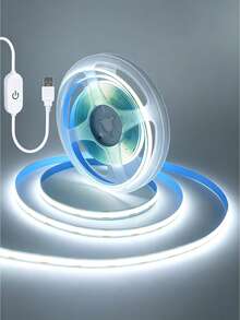 USB COB LED Light Strip With Touch Dimmer Switch, 5V Flexible Self-Adhesive LED Strip, Stepless Dimming Uniform No Spots, Cuttable TV Backlight Ambient Light, Suitable For Bedroom Cabinet Home Decor - COB - View 8