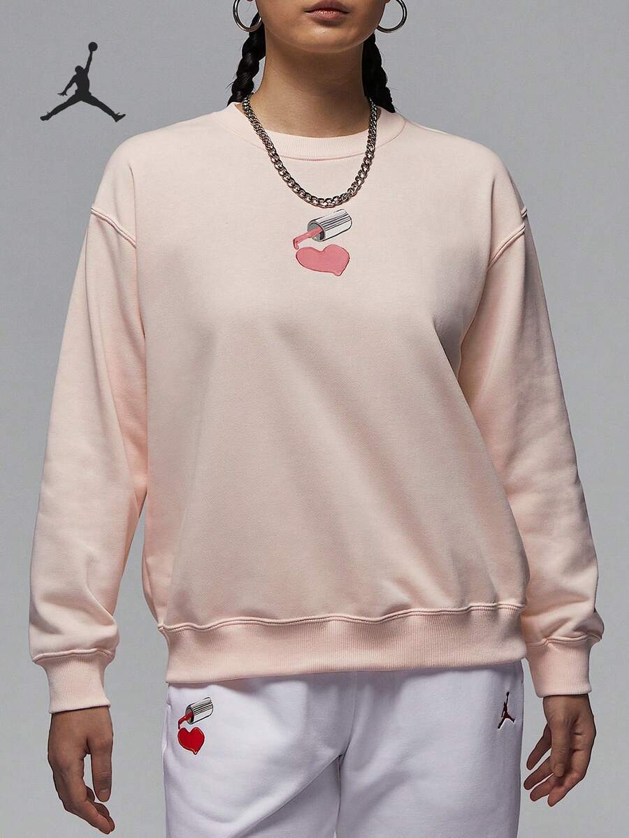 Sweatshirt Olahraga Wanita Nike/Jordan Fashion Leher Bulat Bermotif HV9371-838 - HV9371-838 - View 1