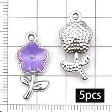 5/20pcs Purple Rhinestone Charms Bow Star Moon Heart Butterfly Bear Pendant For DIY Bracelet Necklace Earring Coquette Y2K Jewelry Making Findings - Purple - View 21