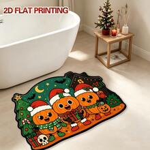 1pc Cute Pumpkin Character Rug, Quirky Holiday Atmosphere Doormat, Cartoon Style, Suitable For Christmas And Halloween, Multi-Scene Application, 1-5cm Cutting Error, Soft Touch, Decorative Rug, Bedroom Decor, Small Rug, Carpet, Home Decor, Living Room Rug, Bedroom Rug, Washable Rug - Multicolor - View 3