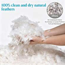 1pc Standard Size Down Feather Pillow, Luxury 3-Layer Structure, Soft Down-Proof Pillow Shell, Fluffy And Comfortable, Suitable For Side, Back And Stomach Sleeping - White - View 9