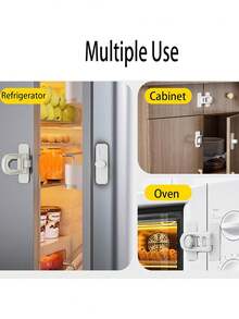 Household Oven Door Bolt Small Door Buckle Anti-Theft Bathroom Bedroom Anti-Locking Artifact Spring Door Latch Cabinet Lock, Suitable For Refrigerators, Appliances, Cabinets, Drawers, Fridge, Microwaves, Multi-Functional Lock, Easy To Install - Lock - View 12