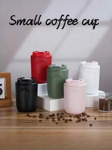1 buah Mug Kopi Mini Stainless Steel Berinsulasi, Mug Hadiah Modis, Ringkas & Portabel, Pegangan Nyaman, Buka/Tutup Sekali Sentuh, Penting untuk Jalanan, Kantor, Kopi, Teh - MultiWarna - View 1