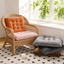 1pc Thickened Bean Plush Seat Cushion, Office Chair Pad, Dining Table Office Dormitory Classroom Chair Cushion, Long-Sitting Stool Pad - 1PC - View 9
