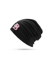 1pc Unisex 26 Letters Slouchy Beanie Hat,Black Soft Knit Stacked Hat,Casual Slouch Skull Cap,Spring/Fall Daily Wear For Outdoor Street Sport - Multicolor - View 8