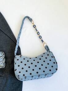 Colorblock Minimalist Cute Luxury Shoulder Bag - Navy Blue - View 5
