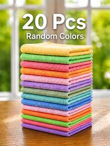 30/20/10/1pc Microfiber Cleaning Cloth, Soft Absorbent Reusable Towel, Multi-Color Cleaning Rag, Suitable For Kitchen, Bathroom, Car And Home Cleaning - Multicolor - View 7
