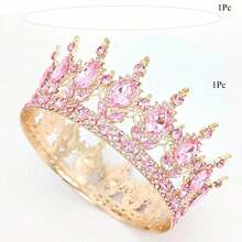 1pc Elegant Crystal Crown Cake Topper, Birthday Party Cake Decoration - Multicolor - View 15