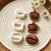 3Pcs Coffee Cup Bean Polymer Clay Cutters Set Coffee Themed Clay Molds DIY Handmade Earring Pendant Jewelry Craft Supplies - 3-pack - View 7
