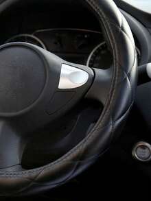 1PC Leather Casual Steering Wheel Cover - Multicolor - View 5