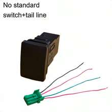 TRTY Car LED Fog Light Button Switch Kit, 4-Pin 12V Control Button Switch With Wire Connector, With LED Backlight Indicator, Suitable For Fog Lights, DRL, Power Control, LED Light Strips, Etc. (200 Series , 1.3x0.87 Inch) Fits Sequoia, Highlander, Landcruiser, Tacoma, 4Runner, 3Amp, Car Control Button Switch - Car Push-button Switch - View 12