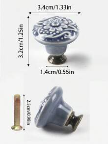 1/2/4/6/8/10/12/15/20pcs 1-2/5 Inch Ceramic Cabinet Knobs, Suitable For Drawers, Dressers, Round Dresser Knobs, Drawer Knobs, Home Furniture Decor Ceramic Knobs, Includes Screws - single hole - View 4