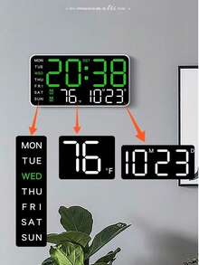 Lámpara inteligente multifunción de 1 pieza, despertador digital con luz decorativa, brillo ajustable, pantalla de fecha y alimentación USB - Diseño rectangular elegante - 1PC - Ver 5