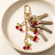 Fashion Sweet Cherry Keychain, Women's Bag Charm, Cute Fruit Accessory Gift - A - View 3
