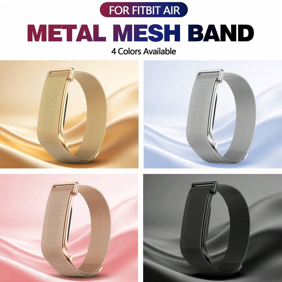 Milanese Strap For Air, Metal Band For Air | Adjustable Strap Replacement Wristband, For Screenless Tracker Metal Band Accessories - Multicolor - View 1
