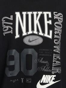 Nike/Authentic 2025 Spring Women's Graphic Loose Warm Sweatshirt HF9492-010 - HF9492-010 - View 4