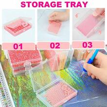 30pcs 2-In-1 Diamond Painting Storage Box Tray, With Label Compartments And Dividers, With Lid Diamond Painting Accessories Tray, Beaded Gem Art Tool Storage Rack - Sets - View 4