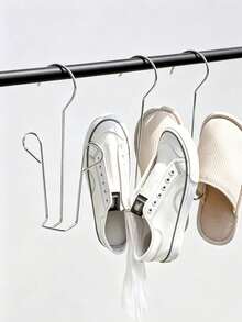 Stainless Steel Hanging Shoe Rack, Space-Saving Windproof Design, Non-Slip Rubber Heads & Rust-Proof Clips, Suitable For Sneakers, Boots, Clothing, Indoor/Outdoor Use, Multi-Functional Hook Design, Efficient Drainage Shoe Rack - Multicolor - View 5