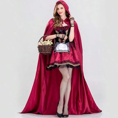 Halloween Costume Long Cape Queen Outfit Game Uniform Role Playing [Skirt + Cape]
