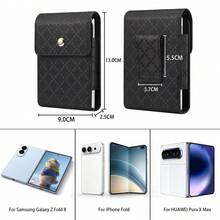 Belt Clip Holster For Foldable Phone Waist Bag Faux Leather Waist Pouch For Samsung Galaxy Z Fold 8 - Black - View 3