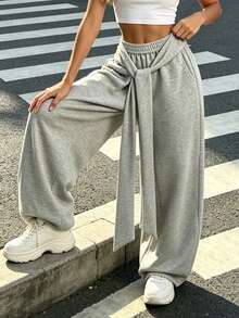Women's Spring/Autumn Casual Sports Pants, Versatile Jogging Pants Suitable For Running, Cycling, Ball Sports, Fitness - Grey - View 3