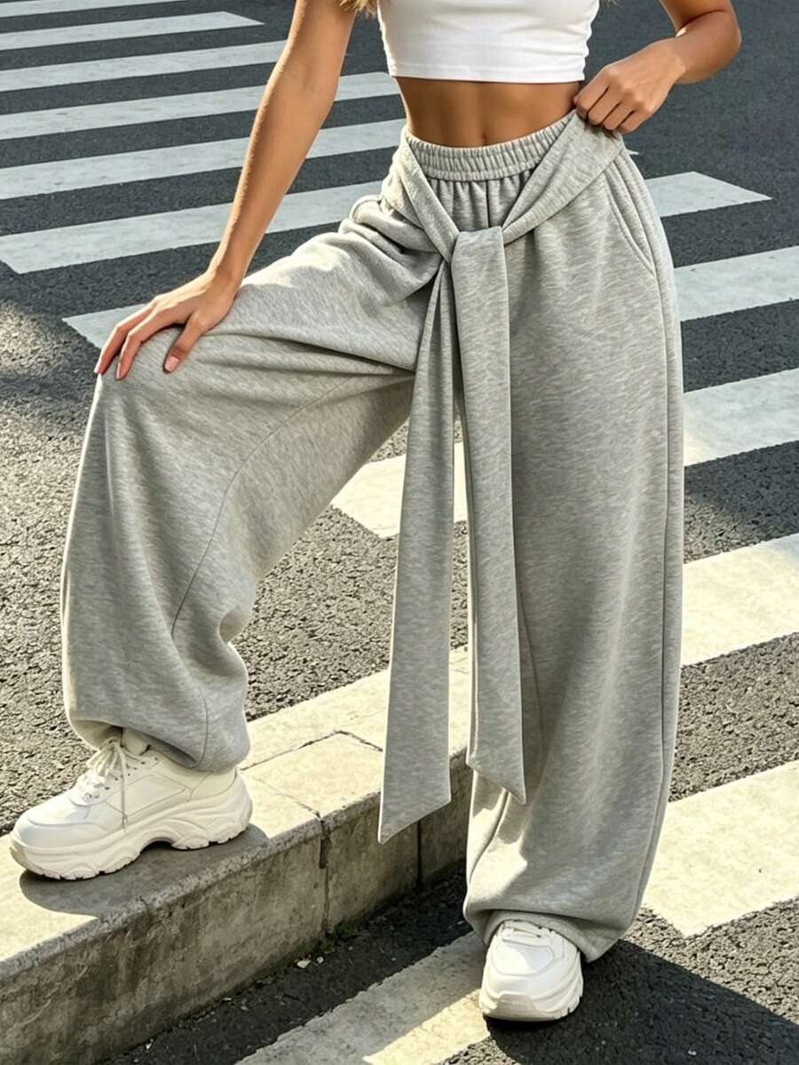 女款春夏/秋冬休閒運動長褲,百搭慢跑褲,適合跑步、騎單車、球類運動、健身 - 灰色 - 查看 1